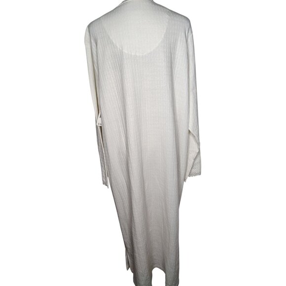 NWT Ashley Taylor Nightgown XL Brushed Knit Lounger Embroidered Flower White - Picture 5 of 6